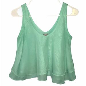 Charlotte Russe Mint Scoop Neck Crop Top Blouse XS